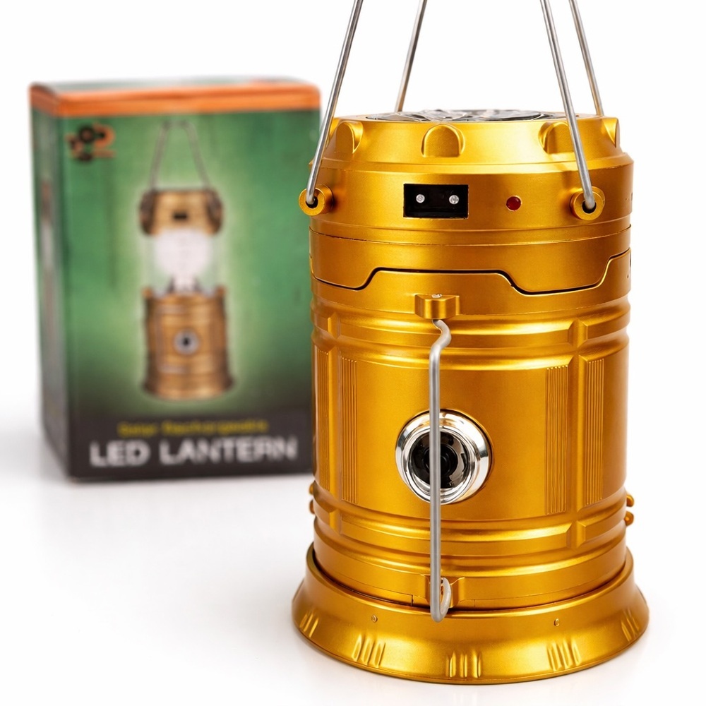 NWT Gold Collapsible LED Camping Lantern Portable Hanging Light (Unbranded)